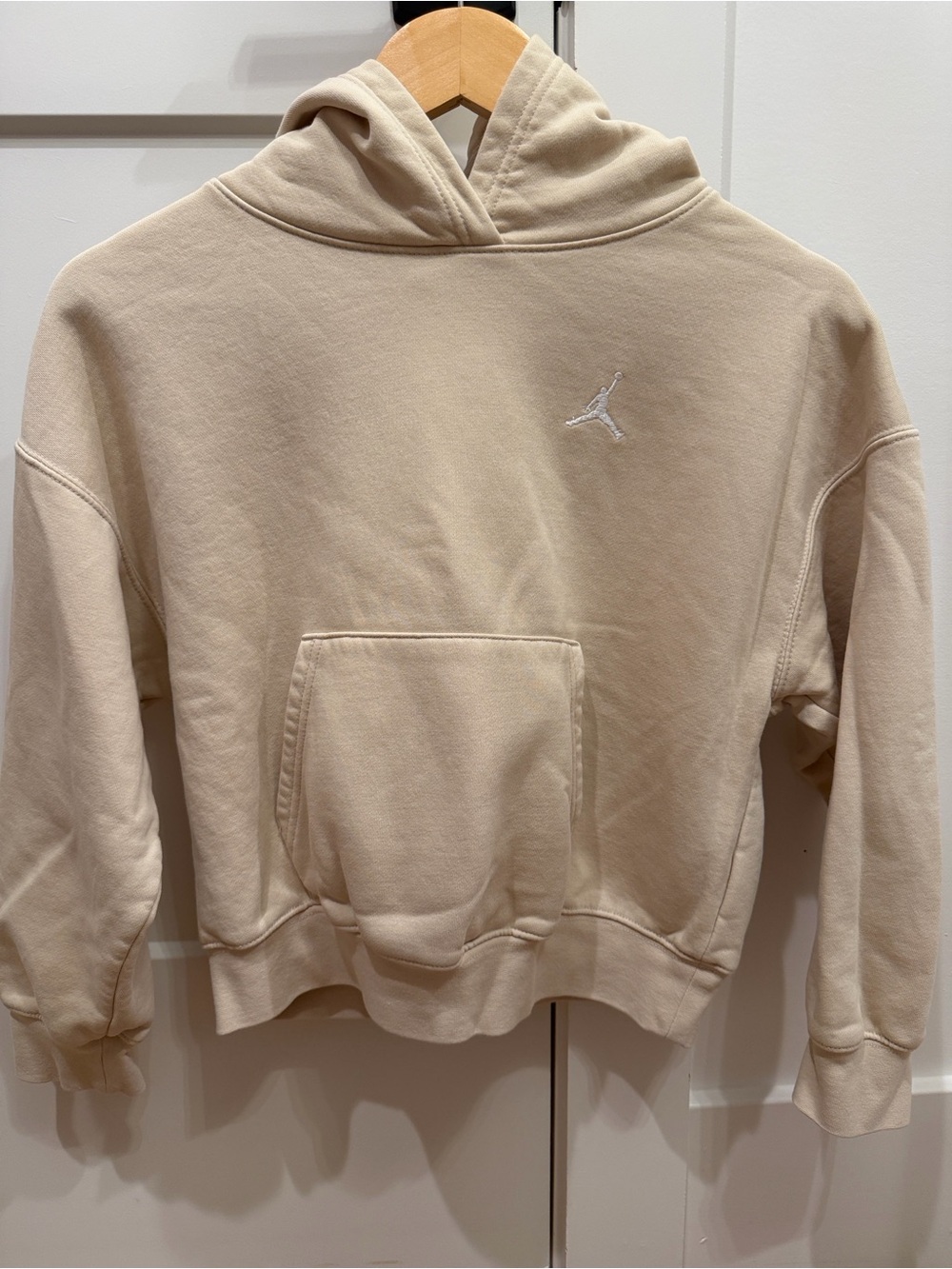 Nike Kids' Jordan Brooklyn taupe Hoodie - Casual Pullover Sweatshirt